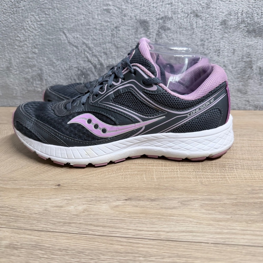 Saucony Cohesion 12 Running Shoes Women 8‎ Grey Pink Athletic GRID Cushioning